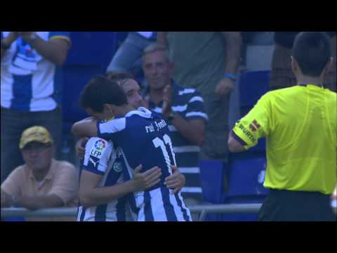 Gol de Verdú (2-0) en el  RCD Espanyol - Athletic de Bilbao Jornada 4