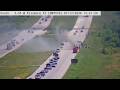 Charter Bus Catches Fire On Interstate 35