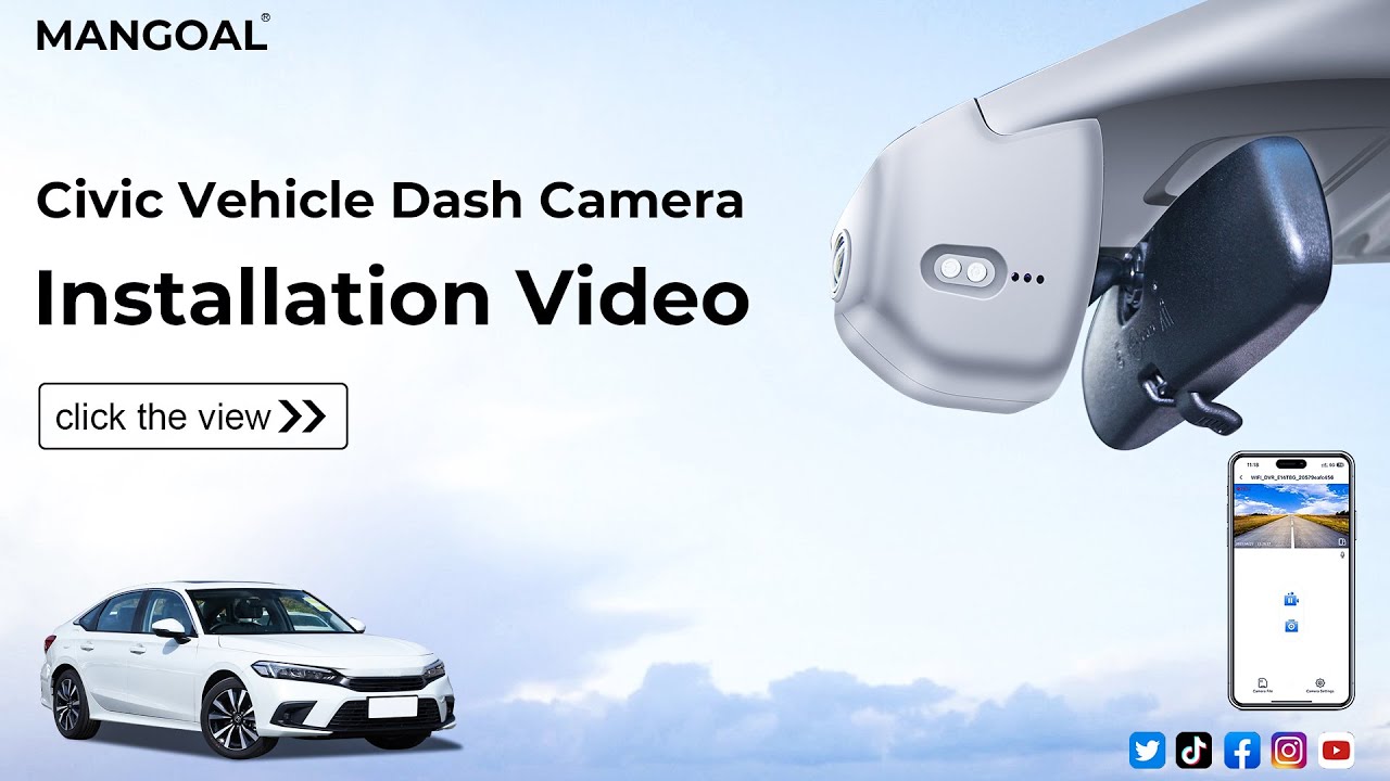  Dash Cam 028G(Gray) Installation Video for Honda civic 2022,2023,2024,2025,2026 11th Gen