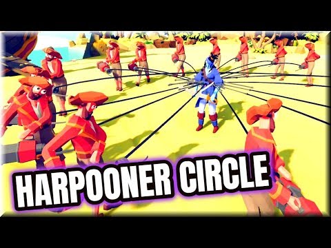 BRUTAL! HARPOONER CIRCLE☠vs EVERY UNIT - TABS PIRATE UPDATE