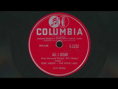 1953 TONI ARDEN All I Desire THE FOUR LADS - 78 RPM Record