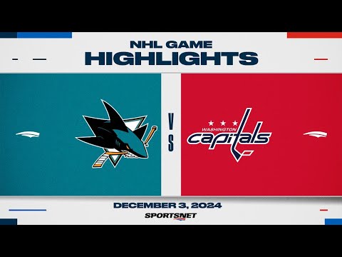 NHL Highlights | Sharks vs. Capitals - December 3, 2024