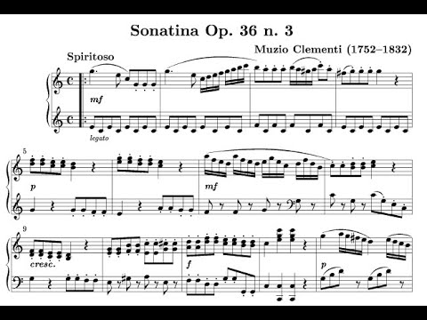 Clementi Piano Sonatina Op. 36 No. 3 in C Major - Complete w/ Sheet Music