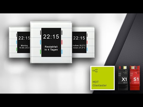 Gira X1: Datum, Müllkalender und mehrere Temperaturen auf dem MDT Glastaster II