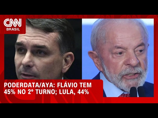 PoderData/Aya: Flávio tem 45% contra 44% de Lula no 2º turno | BASTIDORES CNN