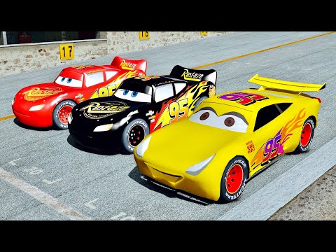 Cruz Ramirez 95 Edition vs Lightning McQueen Black Edition vs Lightning McQueen - Drag Race 10 KM