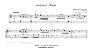 Beethoven : Sonatina in G Major, Anh. 5 (1/2 : Moderato)