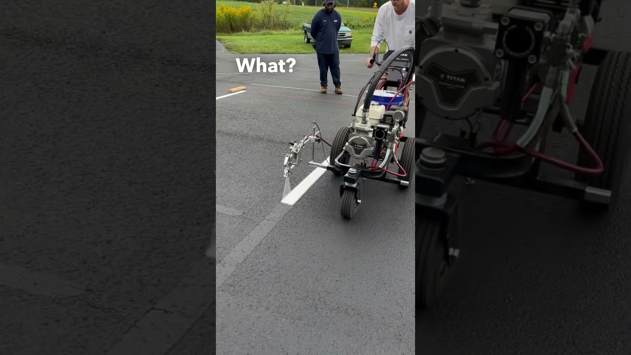 First time striping a parking lot with a Titan PL3500 #asphalt