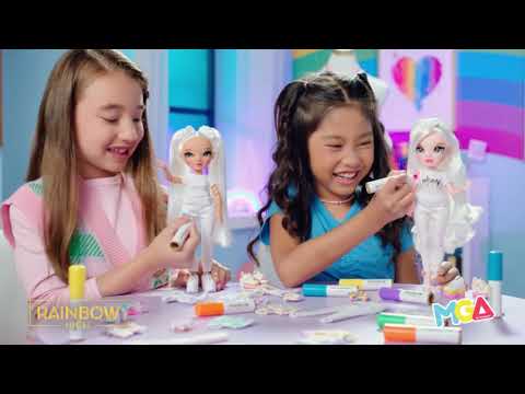 Rainbow High Color&amp;Create lėlė su priedais Violetinė MGA 594147EUC video
