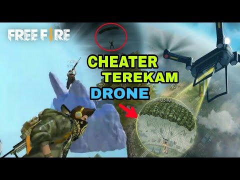 CHEATER PARASUT TEREKAM DRONE CCTV.!! FREE FIRE BATTLEGROUND
