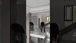 Modern Glass Railing Staircase 🏡✨ | Luxury Duplex Interior Design Idea! #glassrailings #homedecor