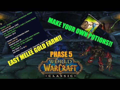 THE BEST MELEE GOLD FARM FOR PHASE 5 "AQ40"' GREATER NATURE RESISTANCE POTIONS! WOW CLASSIC