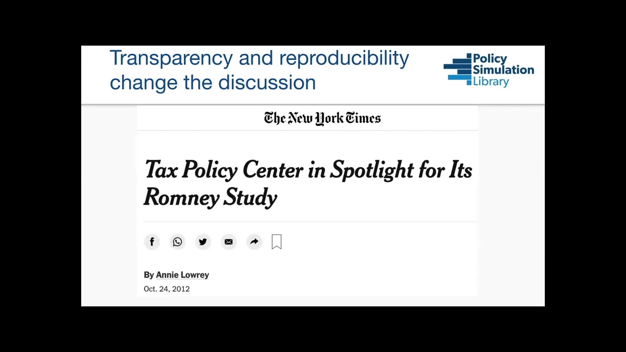 Jason DeBacker - The Policy Simulation Library