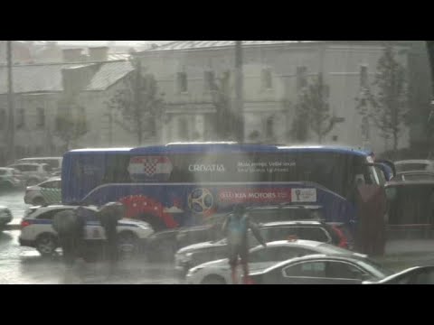 World Cup: Croatia leave for semi-final match in pouring rain