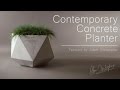 Femkant Contemporary Planter In Grey Concrete