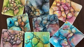 Mini WATERCOLOR Abstracts & Neurographic inspired ink lines  - 372