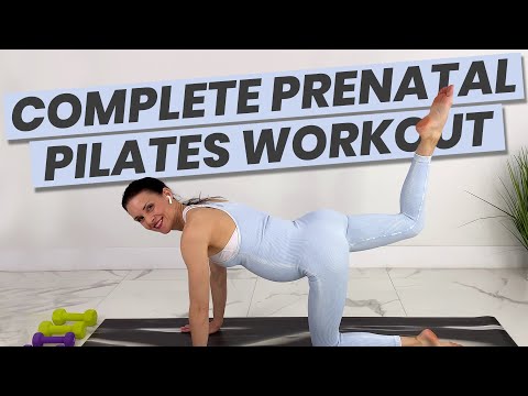 Full Body Pregnancy Pilates Workout + Stretches | Prenatal Pilates | 1st, 2nd, 3rd Trimester