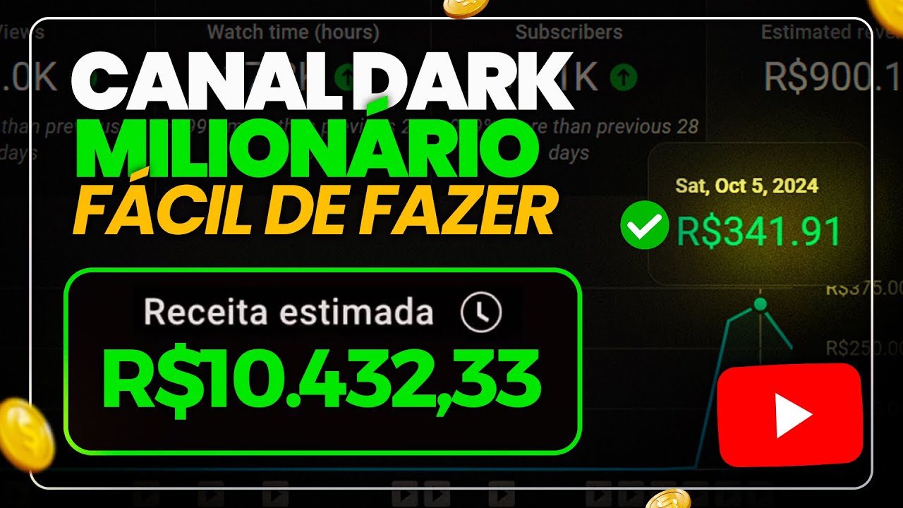 CANAL DARK MAIS FÁCIL E RÁPIDO PARA MONETIZAR E GANHAR DINHEIRO COM O YOUTUBE (PASSO A PASSO)