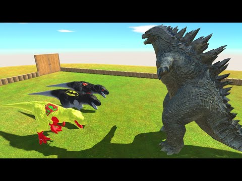 GODZILLA 2014 vs SUPER MAN GOD T-REX, DARK BATMAN, DARK SUPER MAN T-REX Death Run Tour - ARBS