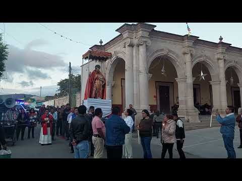 Procesión de santo patrón Santiago Apostol es Villa tejupam Oaxaca