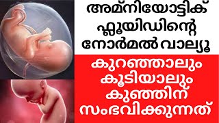 Normal amniotic fluid level in pregnancy Malayalam