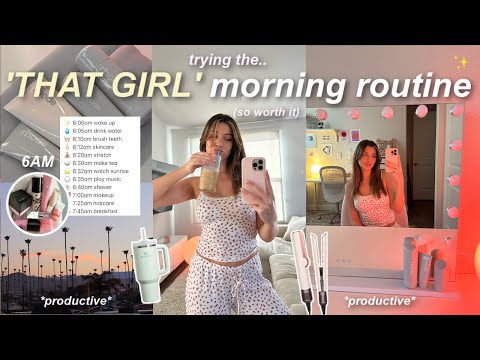 trying the 6AM 'THAT GIRL' morning routine! (pinterest-inspired & productive)