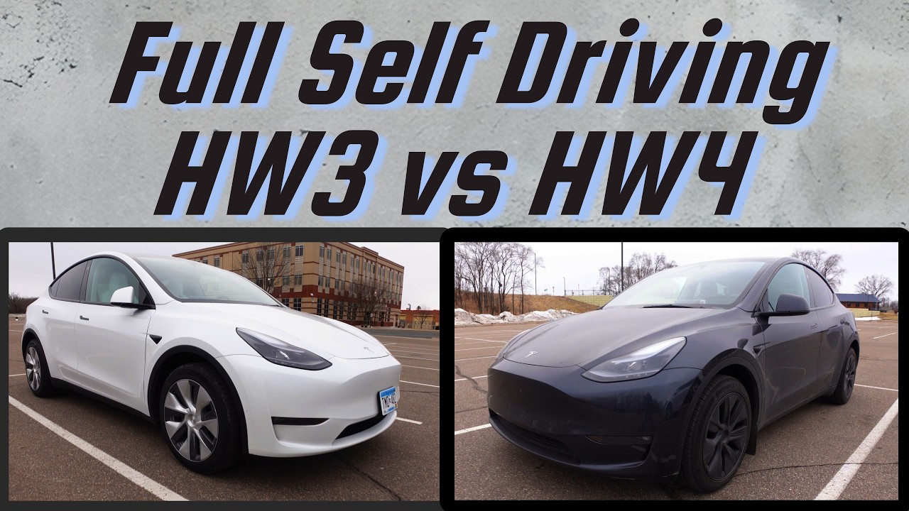 FSD on HW3 vs HW4 - Side by Side Comparison