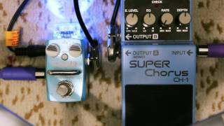 Video thumbnail for HOTONE CHOIR Chorus vs Boss SUPER Chorus CH-1 pedal Comparison by Berger
