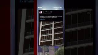 Elon Musk’s new flashing X sign has annoyed locals. #Shorts #Twitter #BBCNews