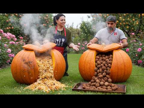 This Food Is Trending on Social Media! Pilaf and Meatballs in a Pumpkin