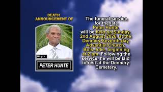Peter Hunte ~ Short Obituary