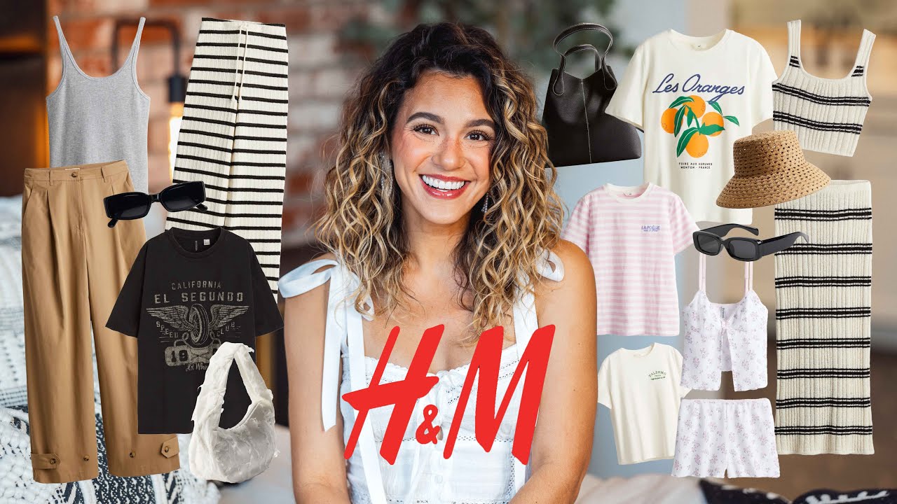 HUGE H&M SPRING/SUMMER TRY-ON HAUL! (GRAPHIC TEES, KNIT SETS, WIDE-LEG PANTS, BUCKET BAGS) | 2024