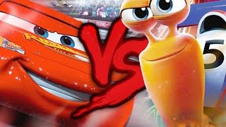 Relâmpago McQueen VS. Turbo | Combate de Rimas | Part. Nossa Mano e OSteve | Edit. Hard