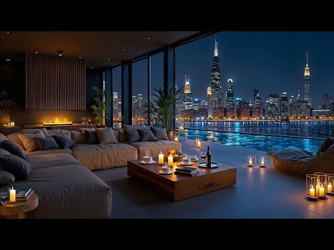 4K Urban Elegance in Luxury Apartment | Gentle Jazz Music to Deep Relaxation & Sleep