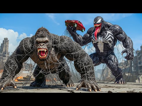 KING KONG vs VENOM EPIC BATTLE! : The confrontation begins on a military cargo plane save Spiderman