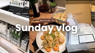 SUNDAY VLOG| Cleaning, Cooking + Packaging candle orders
