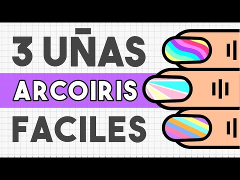 ¡RÁPIDAS Y COLORIDAS! · 3 UÑAS ARCOIRIS FACILES 🌈 💅🏼