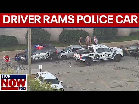 Video | WATCH: Shooting suspect rams patrol vehicle in Roseville, MI | LiveNOW from FOX
