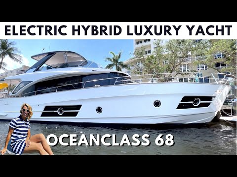 LARGEST PRODUCTION HYBRID YACHT EVER BUILT OceanClass 68 FLY HYBRID Tour Greenline ECO Electric