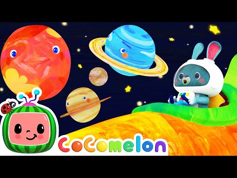 Cocomelon ANIMAL SPACE ADVENTURE! | Learning Planets and Colors | Nursery Rhymes & Kids Songs