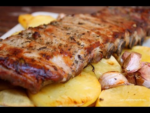 Costillas al horno con miel y limón