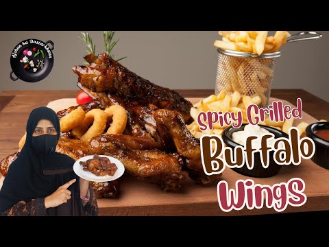 Buffalo Wings Recipe | Tangy Grilled Chicken Wings | How to Make Buffalo Wings in Hot Sauce at Home