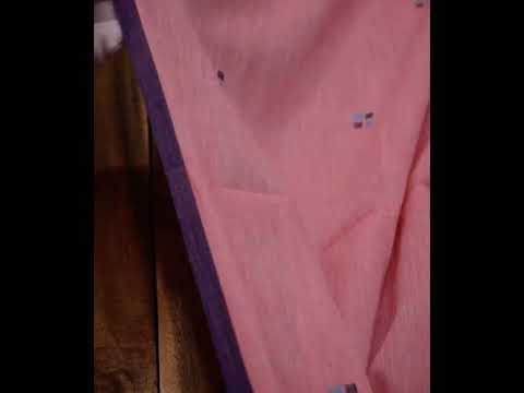 Geometric Red Jamdani Pure Cotton 62 GSM Handwoven Fabric — video