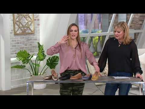 Earth Perforated Leather Slip-on Flats - Royale on QVC