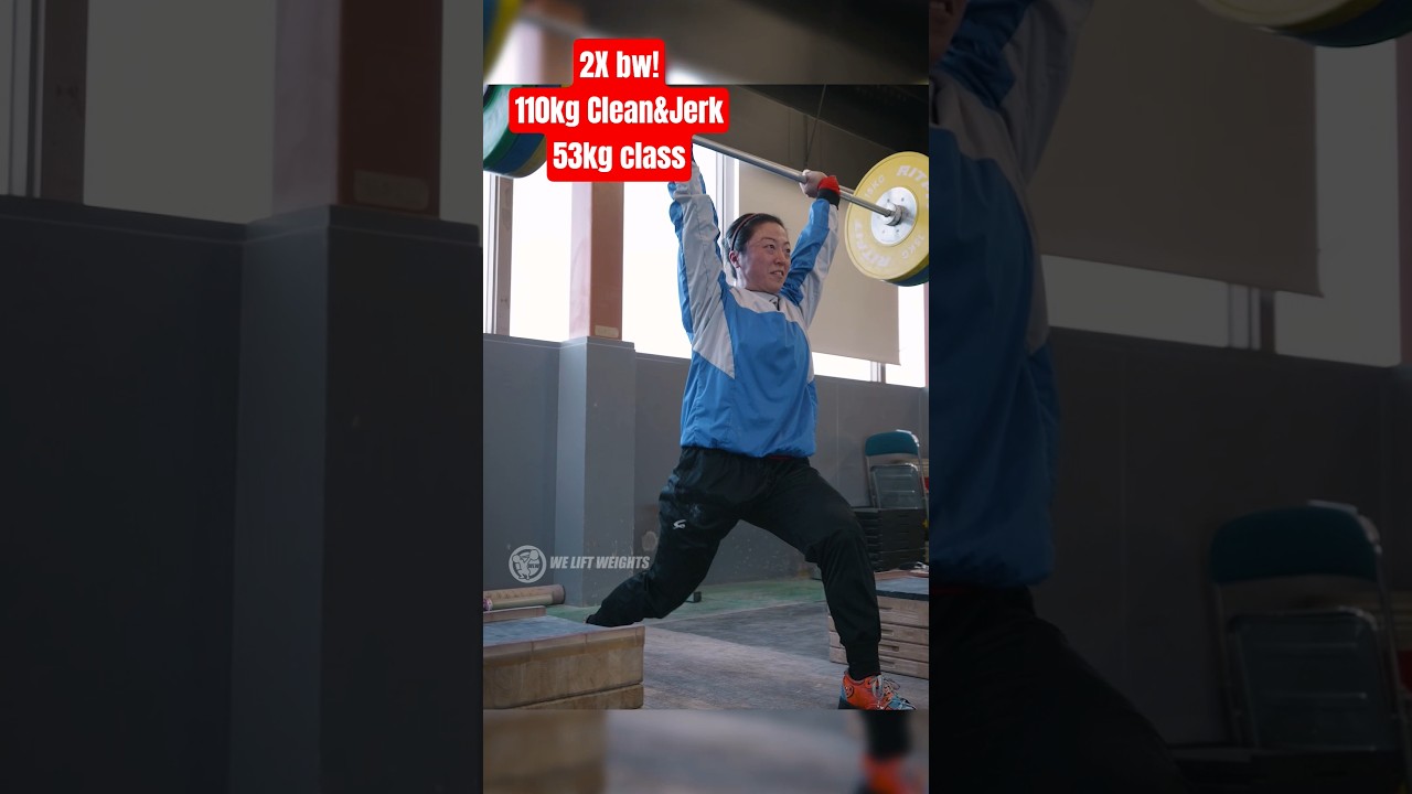 2x Olympian, Andoh Mikiko (w53kg)110kg clean&jerk off blocks