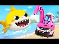 Excavator and Baby Shark | Fire Truck, Tractor, Police Cars | Cars for Kids | Kids Songs | BabyBus Excavator and Baby Shark | Fire Truck, Tractor, Police Cars | Cars for Kids | Kids Songs | BabyBus