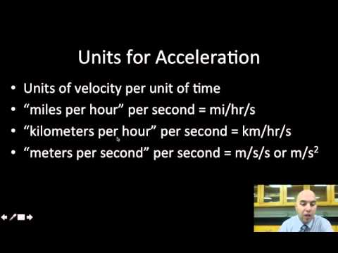 Part of a video titled Calculating Average Acceleration - YouTube