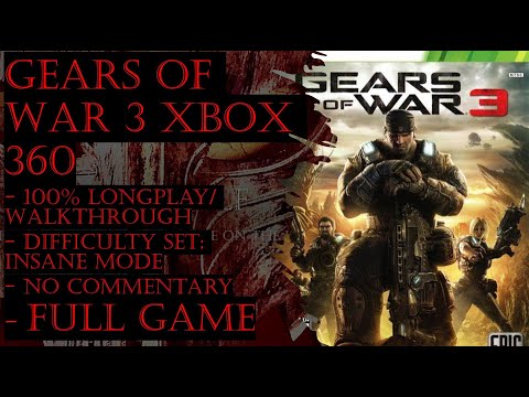 Gears of War 3 Xbox 360 (Insane) Full Game 100% Walkthrough (No Commentary)