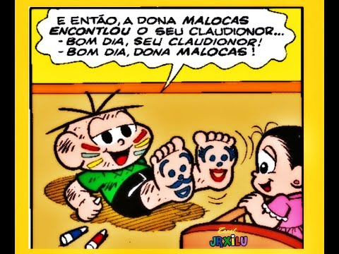 Cebolinha fazendo de tudo para deixar sua irmãzinha feliz - Quadrinhos Turma da Mônica