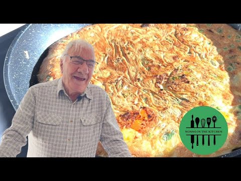 Frittata by Nonno Luigi. Luigi gets cooking tips from his sisters & friends. See how he well he does